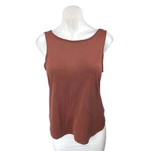 Silence + Noise Women's Brown Knit Sleeveless Backless Cami Camisole Tank Top S